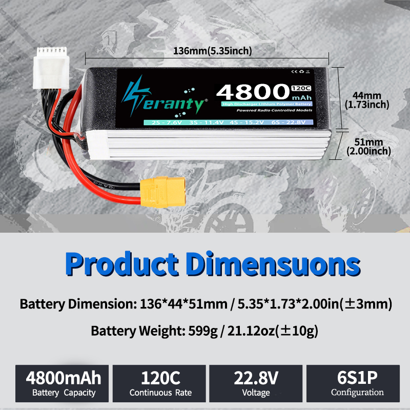 Batteria Lipo TERANTY 6S 4800m - Fpv Drone Quadcopter recensione e prezzo